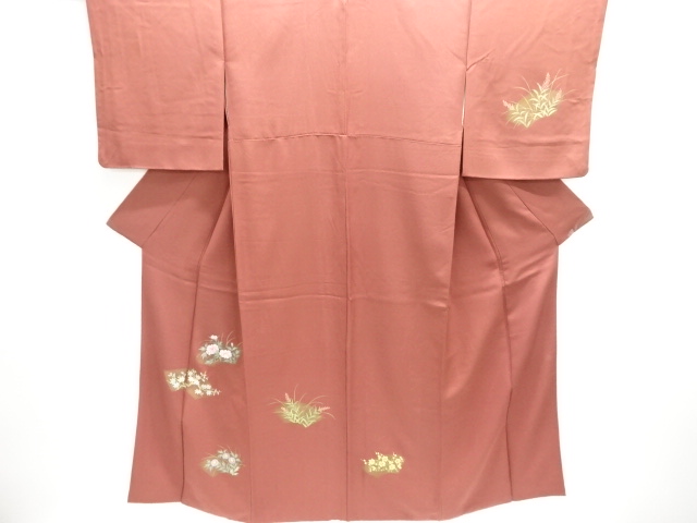 地紙に草花模様一つ紋訪問着